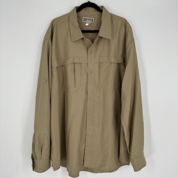 Duluth Trading Co. Vented Fishing Button Front Shirt Long Sleeve Mens 3XL - Picture 1 of 11
